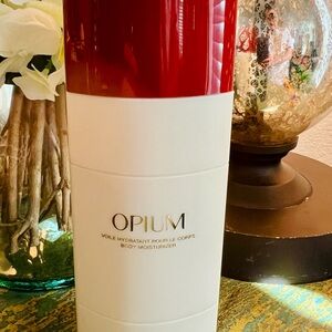 Opium Body Moisturizer with Red and Cream Design